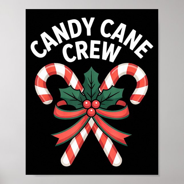 Poster Candy Cane Crew Christmas Girls Boys Kids Adult Ho (Frente)