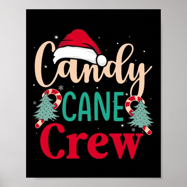 Poster Candy Cane Crew Diversão De Natal Doces Em Xmas Wo (Frente)