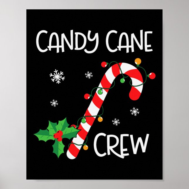 Poster Candy Cane Crew Diversão de Natal Doces Lover X-ma (Frente)