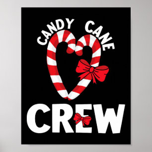 Poster Candy Cane Crew Engraçada Feliz doce de Natal