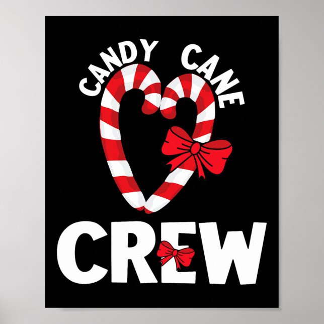 Poster Candy Cane Crew Engraçada Feliz doce de Natal (Frente)