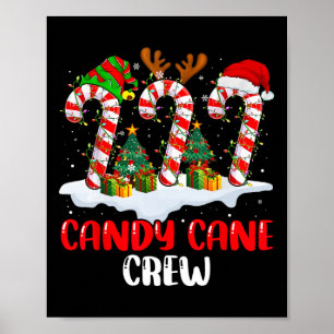 Poster Candy Cane Crew Família Engraçada De Natal Vincula
