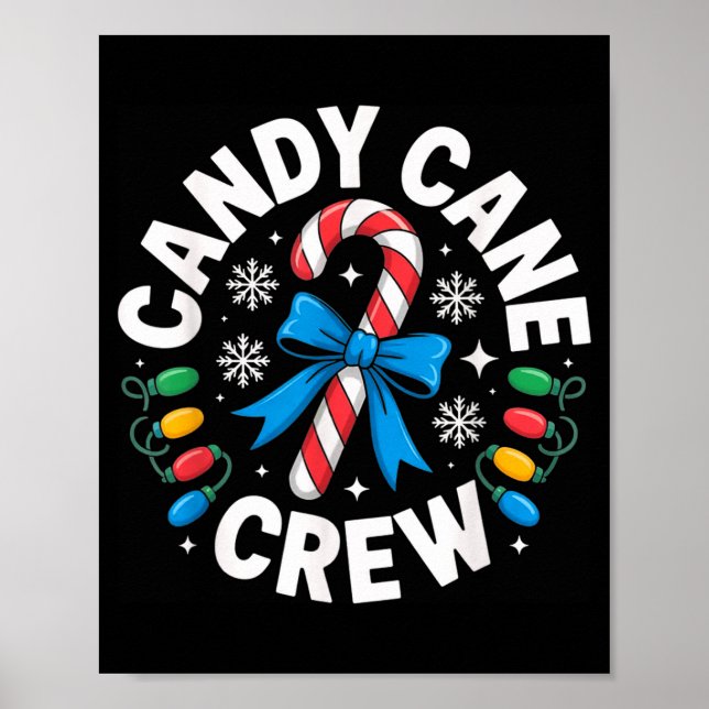 Poster Candy Cane Crew Funny Christmas Candy Lover X-mas  (Frente)