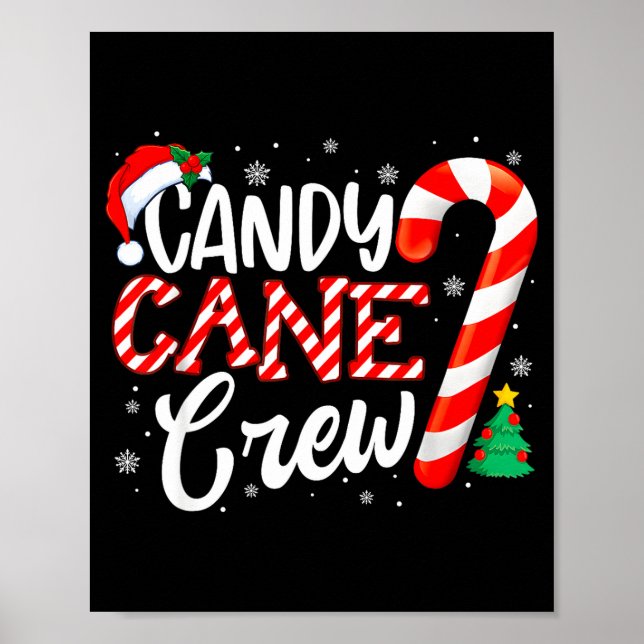 Poster Candy Cane Crew Funny Christmas Candy Lover Xmas  (Frente)