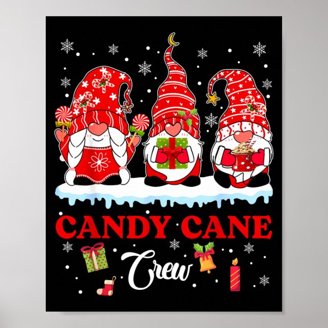 Poster Candy Cane Crew Funny Christmas Holiday Men Women  (Frente)