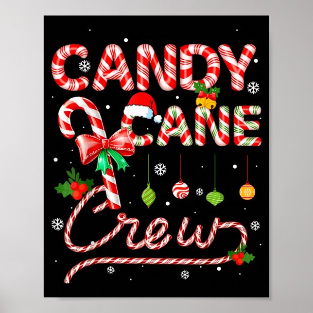 Poster Candy Cane Crew Xmas Adult Men Women Kids Christma (Frente)