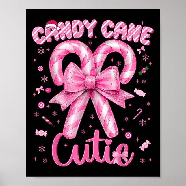 Poster Candy Cane Cutie Coquette Pajamas Pjs Natal Xm (Frente)
