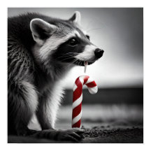 Candy Cane Raccoon II