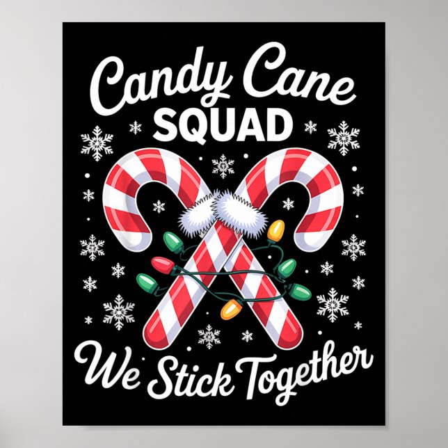 Poster Candy Cane Squad Cute Christmas Matching Design  (Frente)