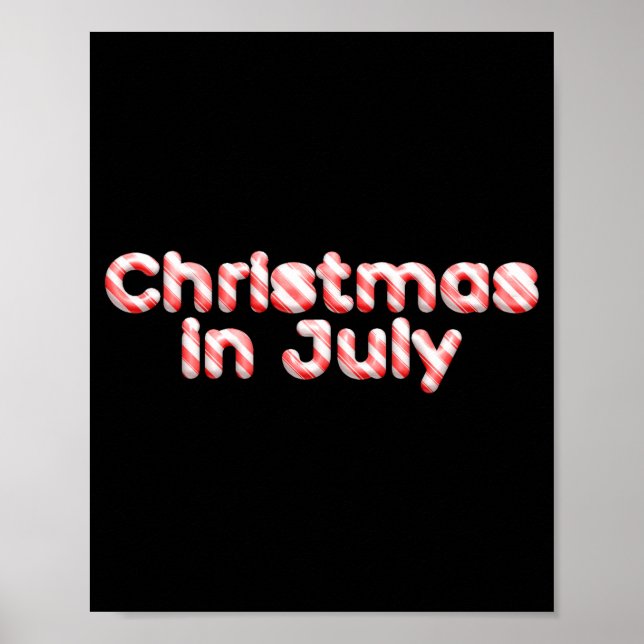 Poster Candy Cane Tygraphy Christmas In July T Shirt  (Frente)