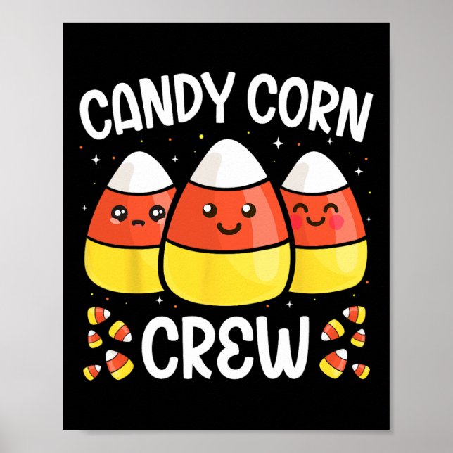 Poster Candy Corn Crew Halloween Homens Mulheres Amigos (Frente)