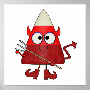 Poster Candy Corn Devil Halloween