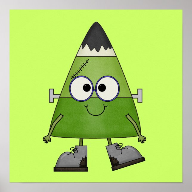 Pôster Candy Corn Frankenstein Halloween (Frente)
