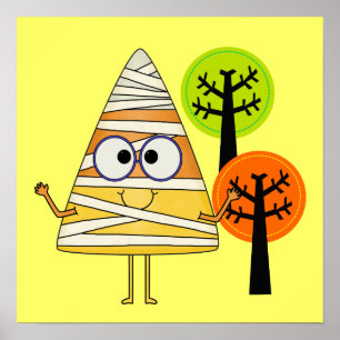 Pôster Candy Corn Mummy Halloween