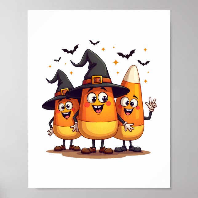 Poster Candy Corn Trio - Caracteres de Dia de as Bruxas e (Frente)