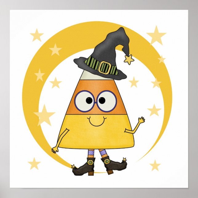 Poster Candy Corn Witch Halloween (Frente)