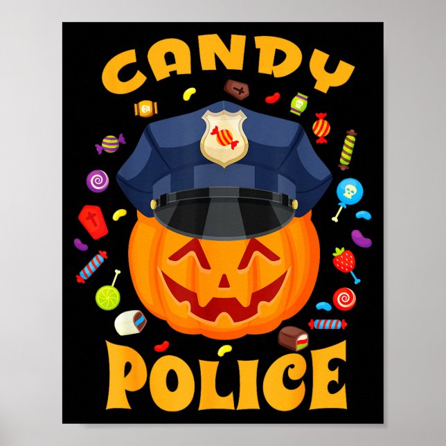 Poster Candy Lice Halloween Party Costume Security Funny  (Frente)