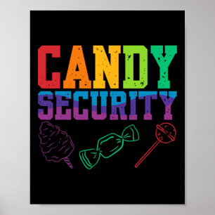 Poster Candy Security Candyland Halloween Costume Kids Te