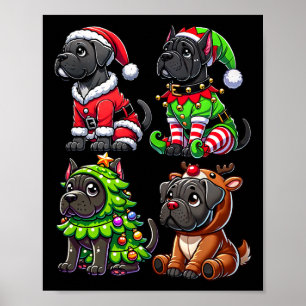 Poster Cane Corso Árvore de Natal Papais noeis Elf Costum