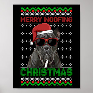 Poster Cane Corso Dog Funny Merry Woofing Christmas