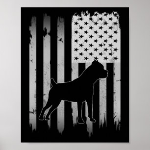 Poster Cane Corso Dog Usa American Flag 4 De Julho Patri
