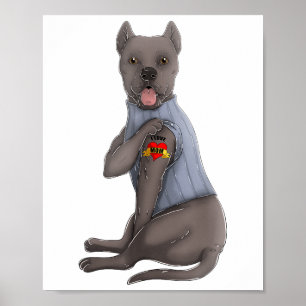 Poster Cane Corso Eu Amo Mamãe Tatuagem Camiseta de cão E