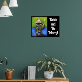 Poster Caneca de cerveja de Cerveja Alemã com Tampa Azul