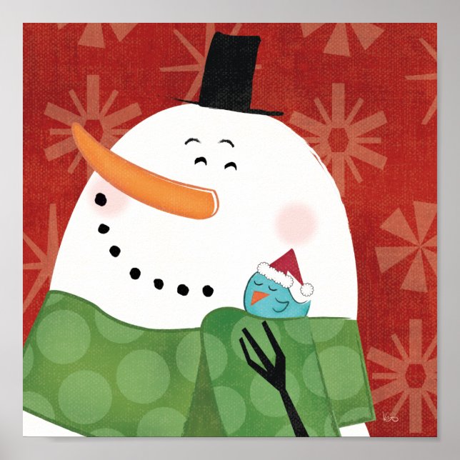 Poster Caneca de Natal Azul com Cacau Escuro (Frente)