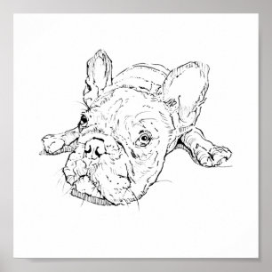 Poster Caneca do Adorável Bulldog Francês, Presente para