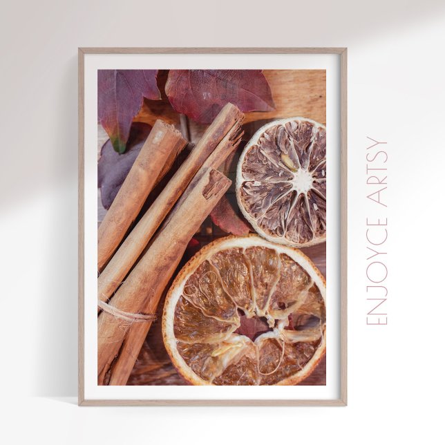 Poster Canela de citros quente, aconchego, outono, arte d (Criador carregado)