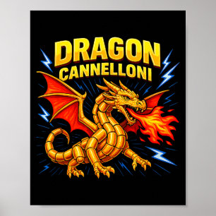 Poster Canelloni de Dragão Presente Engraçado Comida Ital