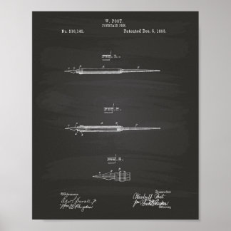 Pôster Caneta 1893 Quadro de arte patenteado