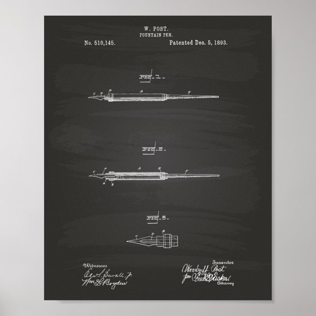 Pôster Caneta 1893 Quadro de arte patenteado (Frente)