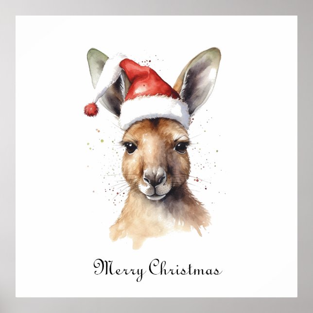 Poster Canguru de Natal, personalizável (Frente)