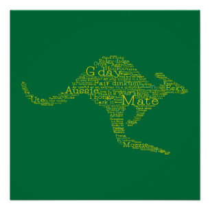 Pôster Canguru feito de gíria australiana