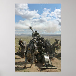 Poster Canhão da artilharia do Howitzer M-777