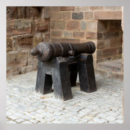 Poster Canhão Histórico em Suporte de Madeira