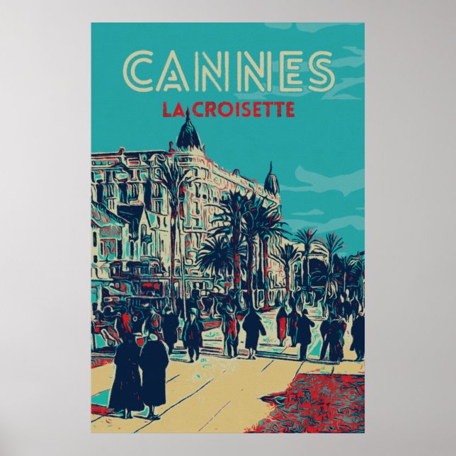 Poster Cannes Côte d'Azur La Croisette Illust France Pos (Frente)