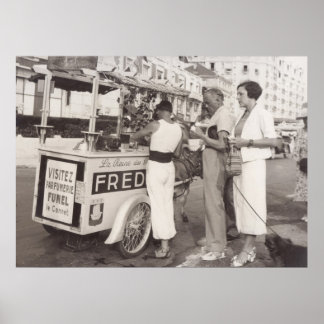 Poster Cannes, França nos anos 30