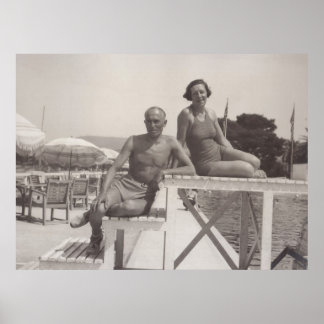 Poster Cannes, França nos anos 30