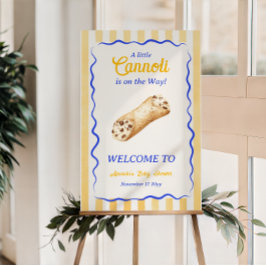 Poster Cannoli Yellow Blue Italian Baby Shower Welcome