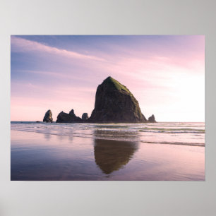 Poster Cannon Beach e Haystack Rock Sunset Fotografia
