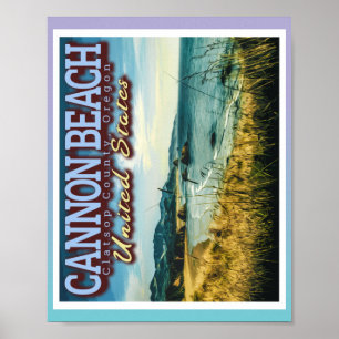 POSTER CANNON BEACH - HAYSTACK ROCK - OREGON EUA