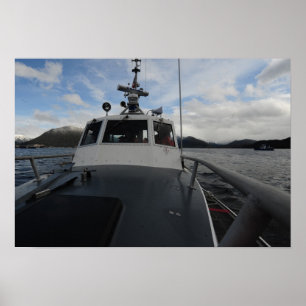 Pôster Canoa de salvação do motor da guarda costeira