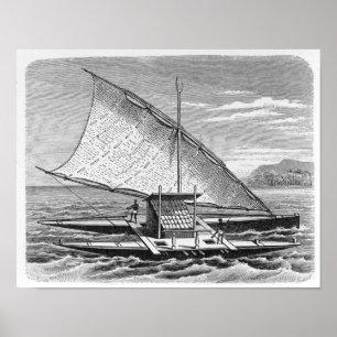 Pôster Canoa dobro do Fijian da história de