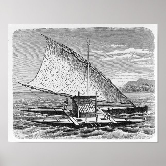 Pôster Canoa dupla Fijiana da História de (Frente)