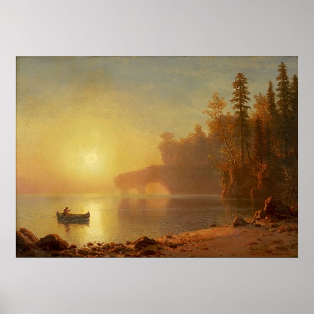 Poster Canoa indiana por Albert Bierstadt (Frente)