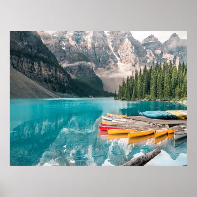 Poster Canoas no Parque Nacional do Lago Moraine Banff no (Frente)
