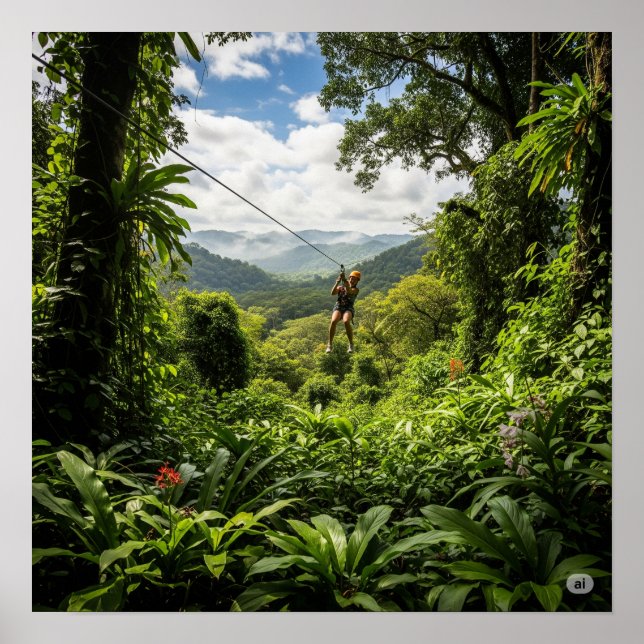 Poster Canopia da Selva de Ligação Zip (Frente)