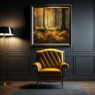 Poster "Canopia da selva enigmática - Plantas amarelas mí